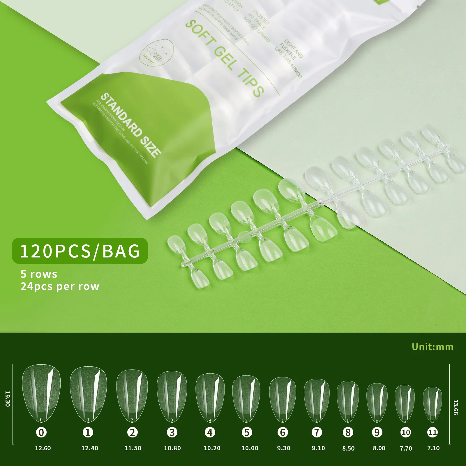 120 Stück ultradünne, weiche Gel-Spitzen, transparente, spurlose Press-On Coffin-Nägel für einen natürlichen Maniküre-Look – Detail 12