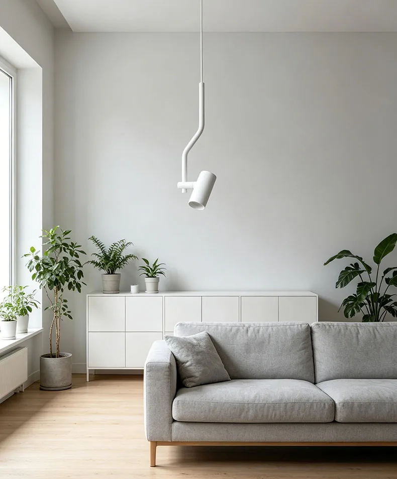 Art LED Pendant Light White Black Metal