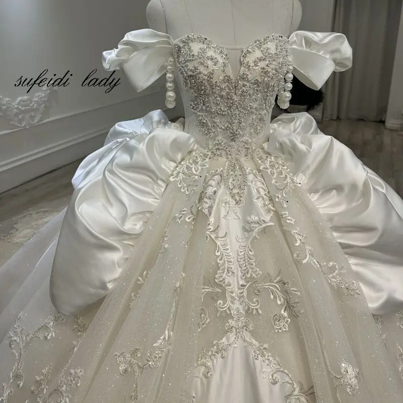 Robe de mariée blanche à une épaule, robe de mariée de luxe élégante, nouveau, 2023