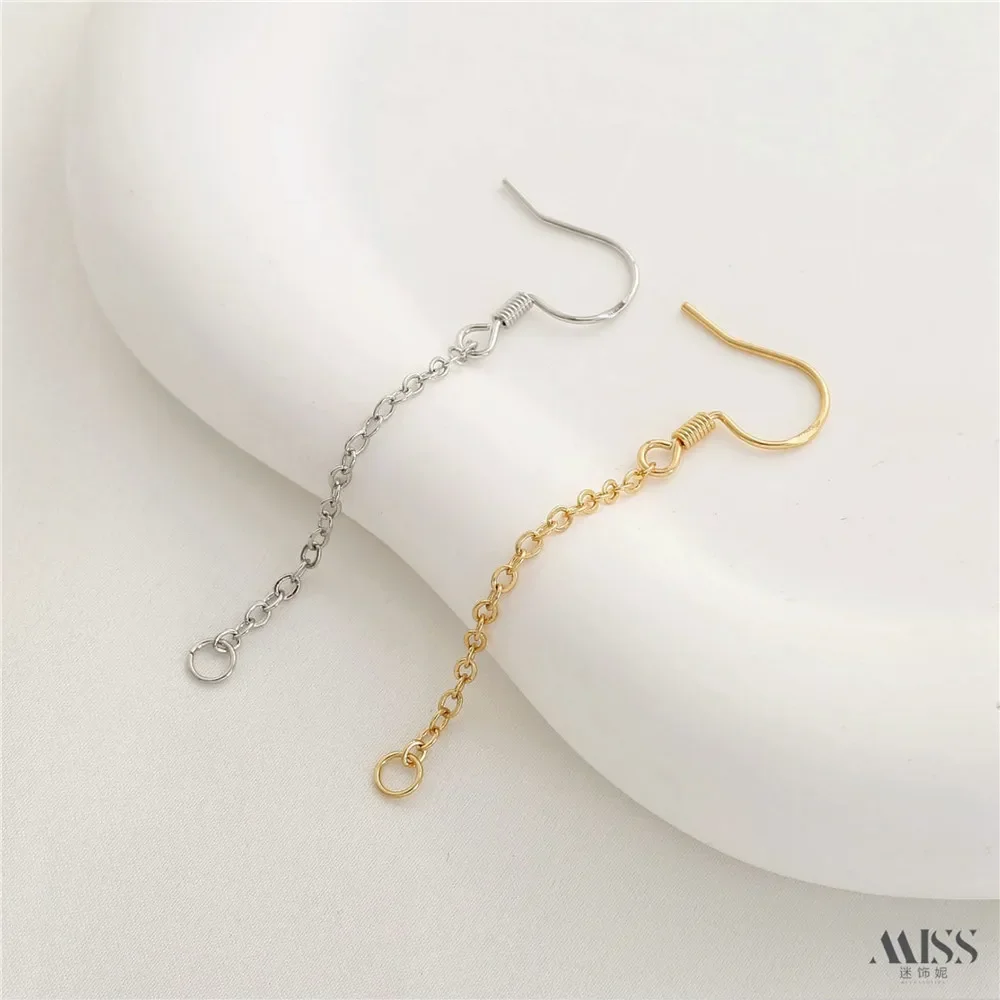 14K Gold Lettering S925 Extension Chain, Earrings, Ear Hooks, DIY Handmade Ear Hangers, Earrings, Pendants, Accessories.