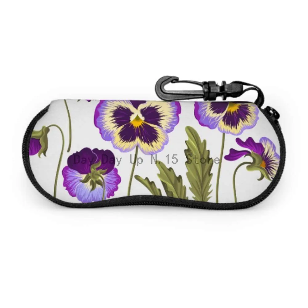 

Pansy Flower Wild Spring Soft Pouch For Sunglasses Mens Sunglasses Pouch Light Portable Neoprene Zipper Soft Case Sunglass...