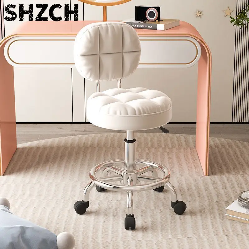 Modern Salon Stool with Wheels Swivel Lift Barber Chair Comfort Sponge Nail Round Seat Professional Salon Hairdressing Chairs image 3