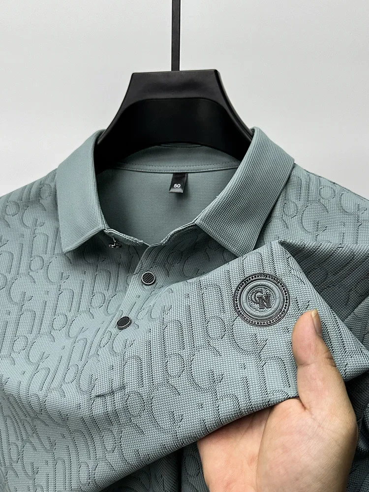 Polo da uomo stampata di alta qualità estiva da uomo nuova moda di lusso per il tempo libero Cool Intelligent Top