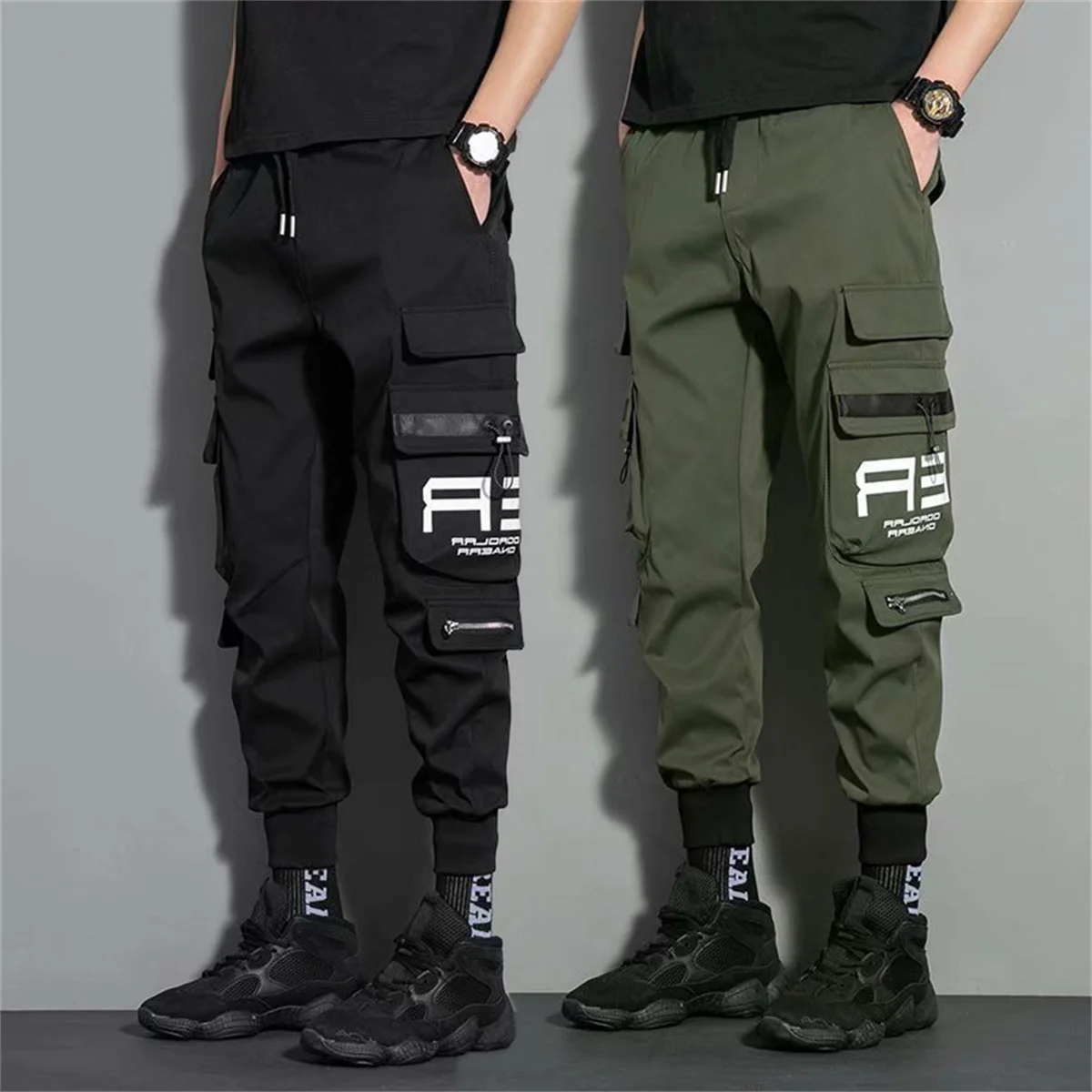 Fashion Multiple Models New Multi Pocket Drawstring Pants Men's Casual Cargo Pants Summer Outdoor Hip Hop Sweatpants Men Women