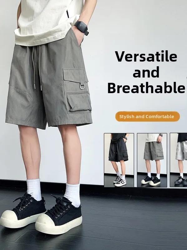 

Summer Thin Workwear orts Loose Straight Leg Teenage Boys High School Students 3 Years Old Casual Pants Breathable Five-Qu...