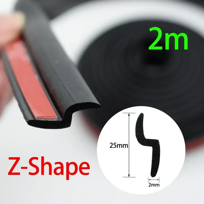 Z Type Car Door Seal Strip Edge Noise Insulation Weatherstrip Sealing Rubber Strip Trim Auto Rubber Seals Windshield Repair Kit