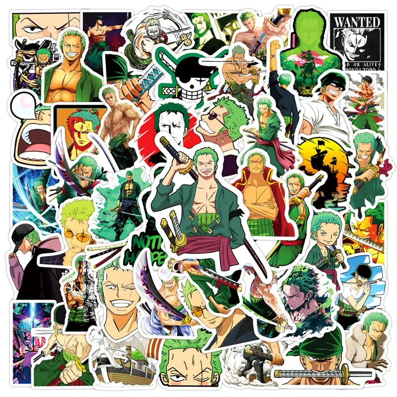 50pcs Anime One Piece Roronoa Zoro Graffiti Stickers Suitcase Water Cup Guitar Car Scooter Mobile Phone DIY Decorative Stickers