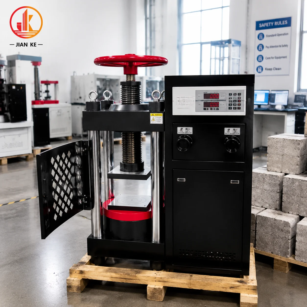 ASTM JK Brand Digital Display Manual Hydraulic Compression Testing Machine for Cement/Concrete/Stone with 50-200 KN Range