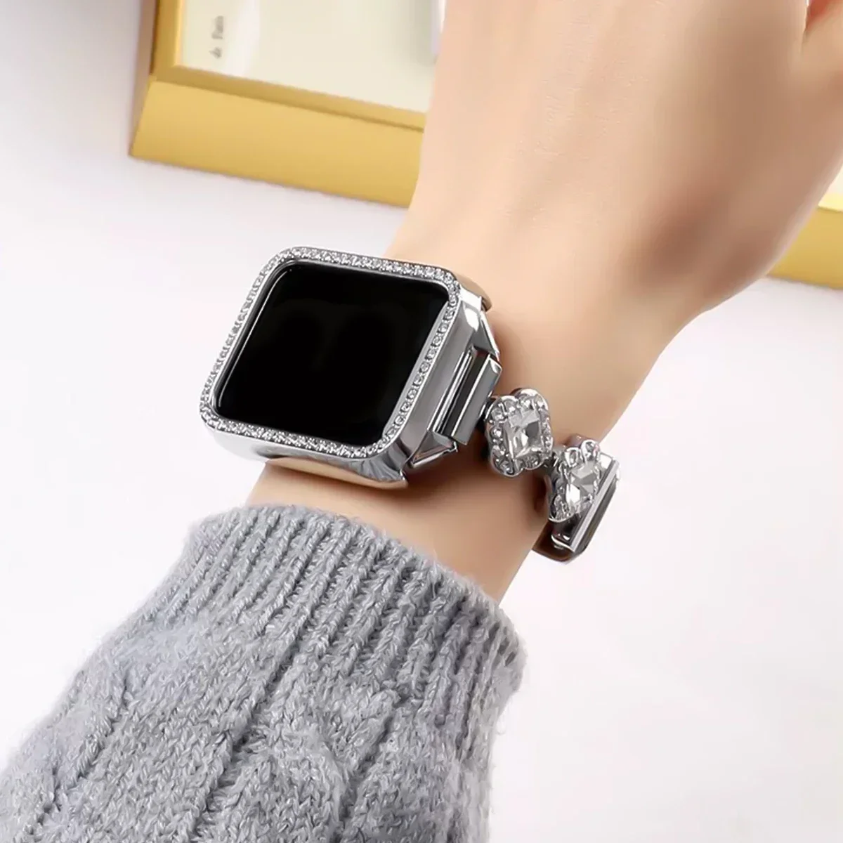 Diamond Crystal PC Hollow Case Cover Bumper Protective Cover Shell Accessorie Replacement for Xiaomi Mi Band 10 Pro Smart Watch