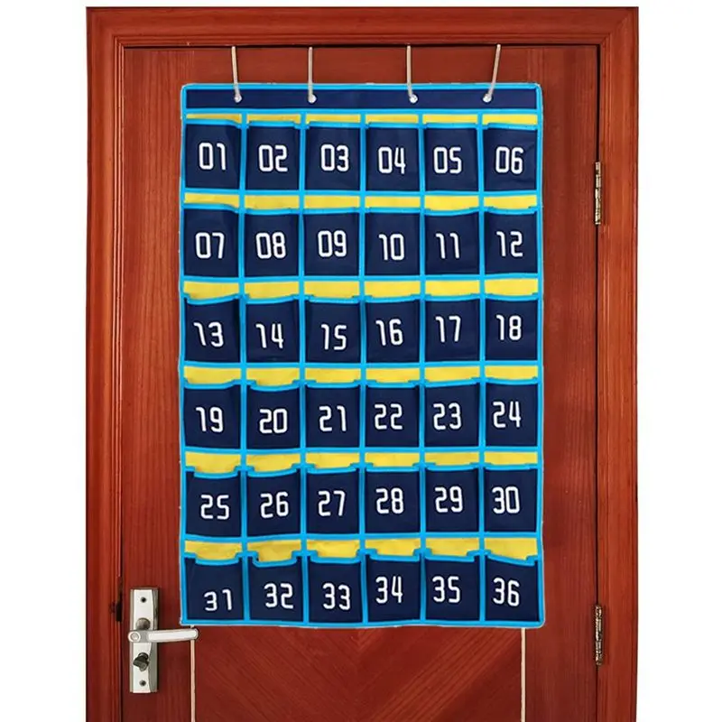 BAAJ-3X 36 Numbered Pockets Chart Cell Phone Hanging Storage Bag Hanging Organizer For Classroom Mobile Phone Holders