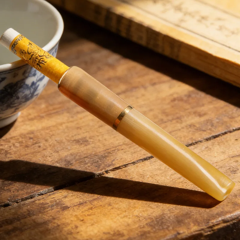 Reusable Cigarette Holder with Metal Accent Premium Horn-Like Tobacco Microfilter 6mm/8mm Cigarettes Pipes Smoking Accessories view 3