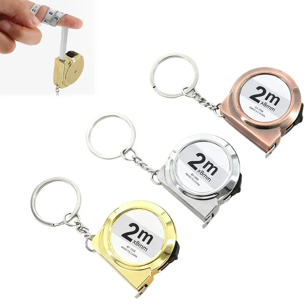 2M Portable Mini Tape Measure Keychain Design Pocket Small Household Multipurpose Measuring Tool Tape Measure Gift Ruler