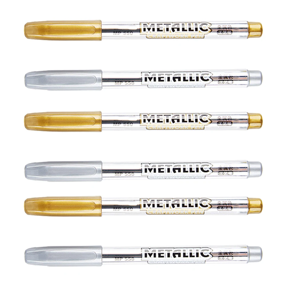 

6pcs Signature Odorless Water-Based Paint Marker Pens Smooth Writing Craft Pens For Paper Cloth Glass Ceramics Art