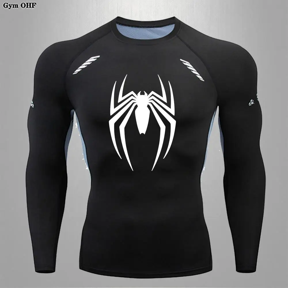 Spider Men Sports Rashgard Short Sleeves T Shirt Print Compression Running Workout Bodybuilding Quick-Dry T-Shirts