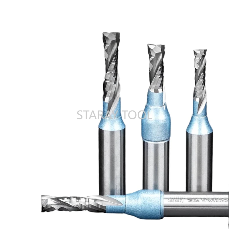 TCT Straight Router Bit Cutter Carbide Compression Bit Woodworking Up Down Cutting Slotting Spiral Milling Cutter