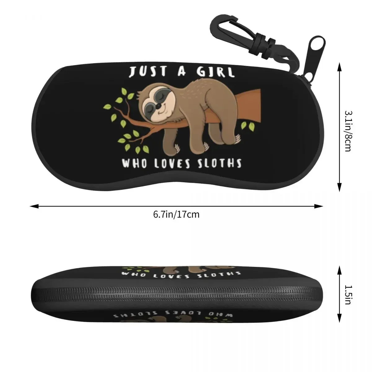 Custom Just A Girl Who Loves Sloths Shell Glasses Case Unisex Travel Cute Eyeglasses Case Sunglasses Protector Box