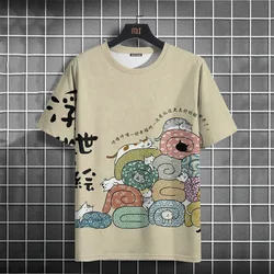 2024 Men Women T-Shirts Summer Casual Unisex Clothing Loose Oversized Short Sleeve T-Shirt For Men Harajuku Cat Printed Tees Top