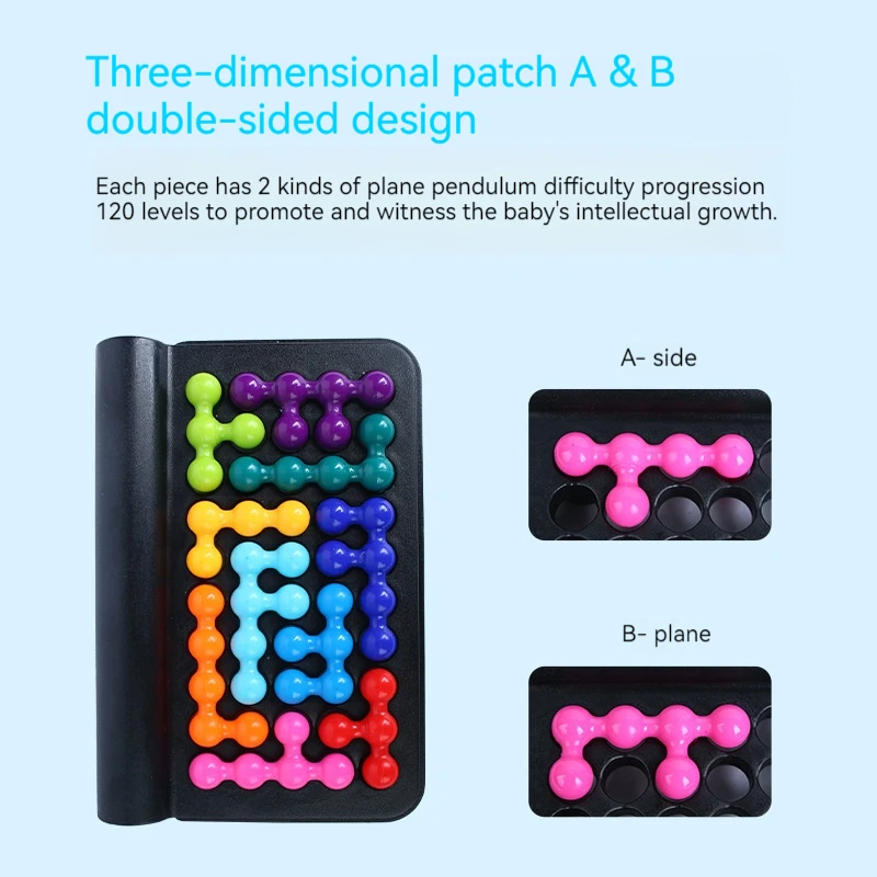 Quebra-cabeça 3D clássico para crianças, jogo de tabuleiro com pirâmide, pérola, matemática, matemática, brinquedos montessori, presentes, quebra-cabeça, iq, 120 quebra-cabeças