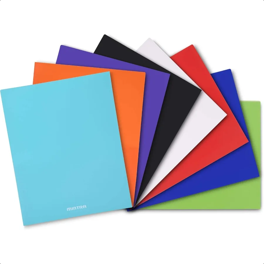 

Poly Pocket Folders Assorted 8pk Plastic Heavy Duty 2 Pockets Durable 8 Pack