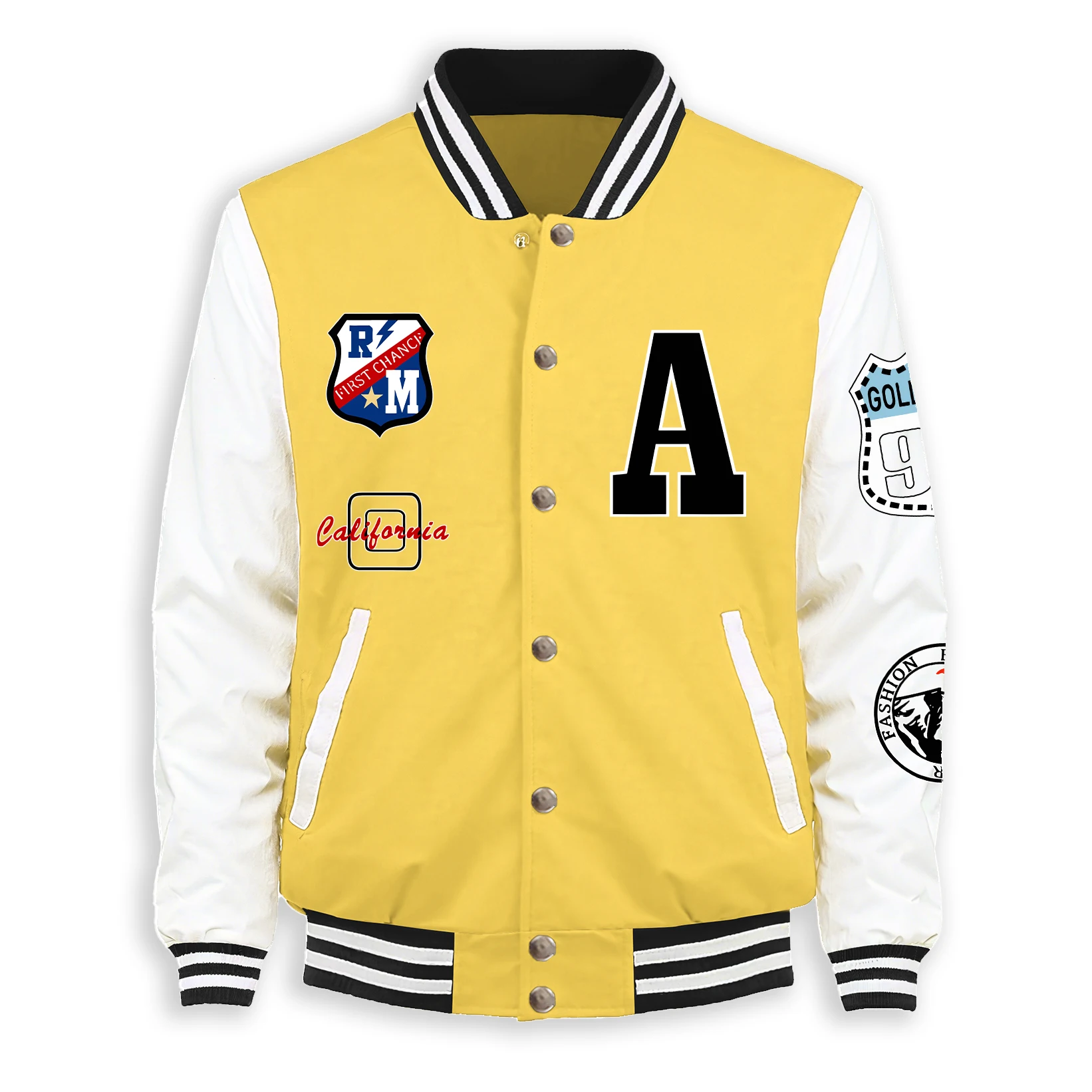 

Roma First Change Print Jackets For Men Casual Pocket Baseball Coat Fashion Loose Top Autumn Street Unisex Vintage Clothing