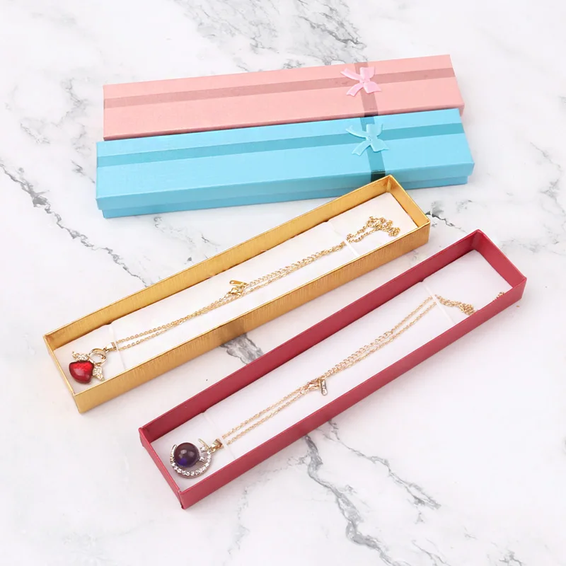 12PCS Bowknot Jewelry Box Earring Jewelry Necklace Storage Box Paper Organizer Storage Bronzing Jewelry Display Gift Case