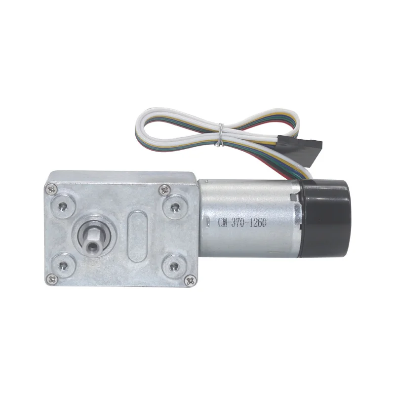JGY-370 Worm Gear Motor Encoder Speed Measuring Motor 12V High Torque Low Speed Self-locking Motor