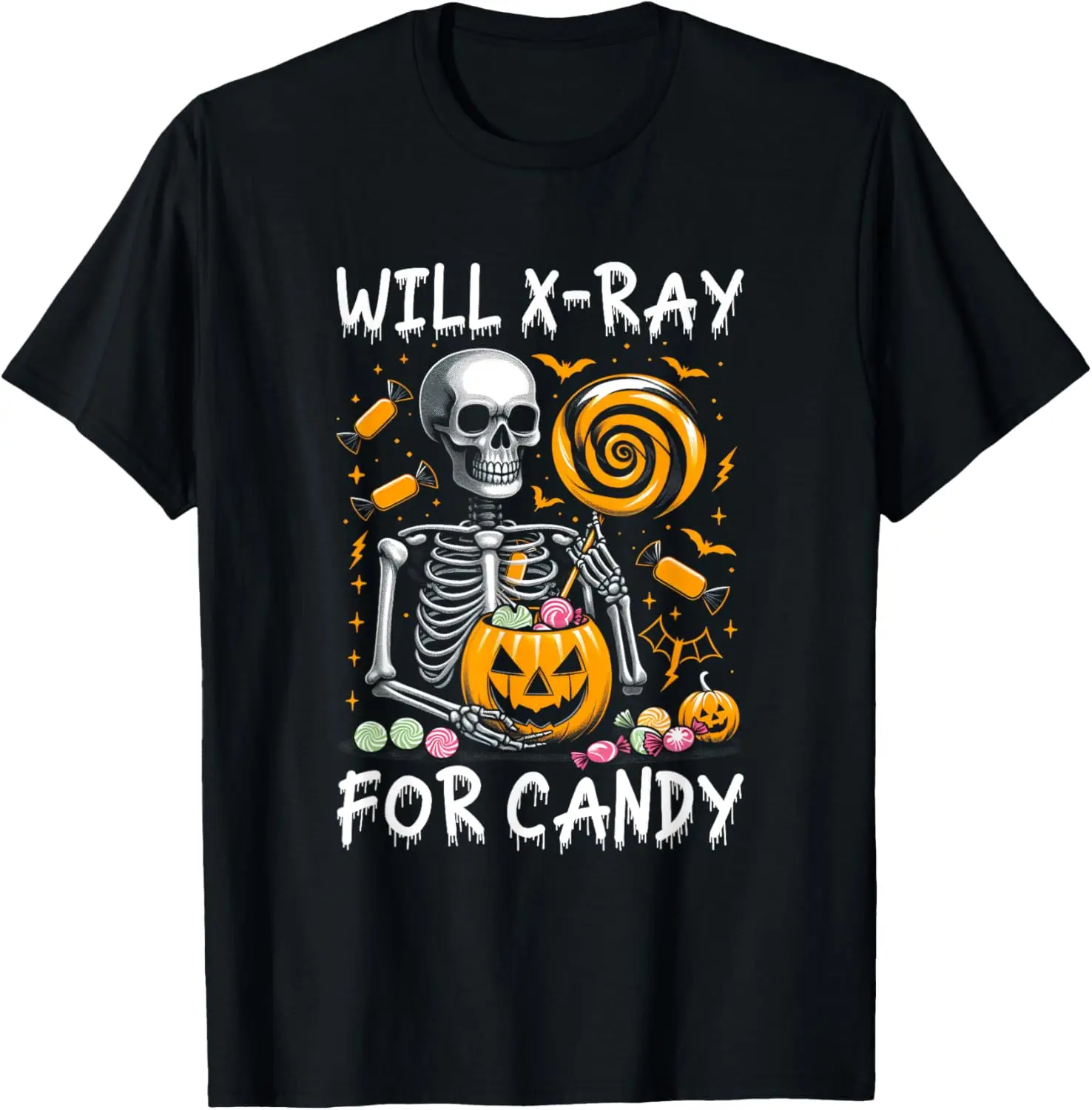 Will X-Ray For Candy Cute Halloween Skeleton Candy Radiology T-Shirt