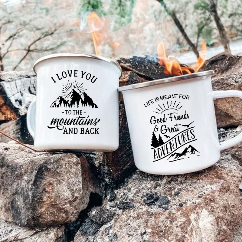 Funny Mug I Love You To The Mountains and Back Creative Enamel Coffee Mugs Kids Cup Beer Cupshe Drinkware Personalized Gifts Bar