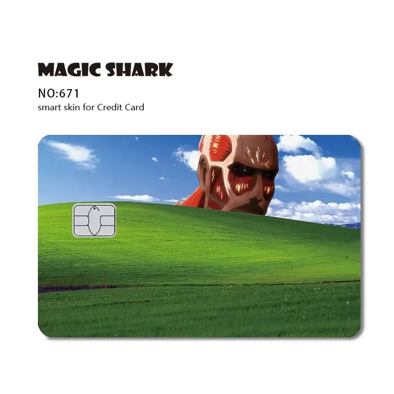 Magic Shark Anime Cartoon Game Save Money Pig Case Cover Film Skin Sticker for Small Chip Credit Card Bus Card