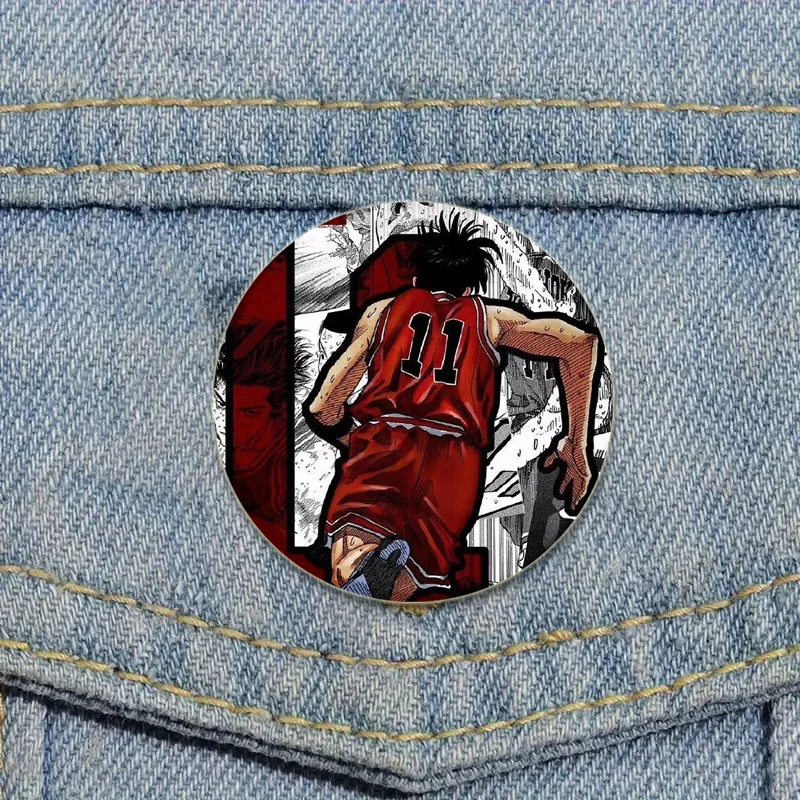 Slam Dunk Anime Emaille Pin voor Rugzak Kleding Sakuragi Hanamichi Rukawa Kaede Badges Cartoon Broches Mode Accessoires