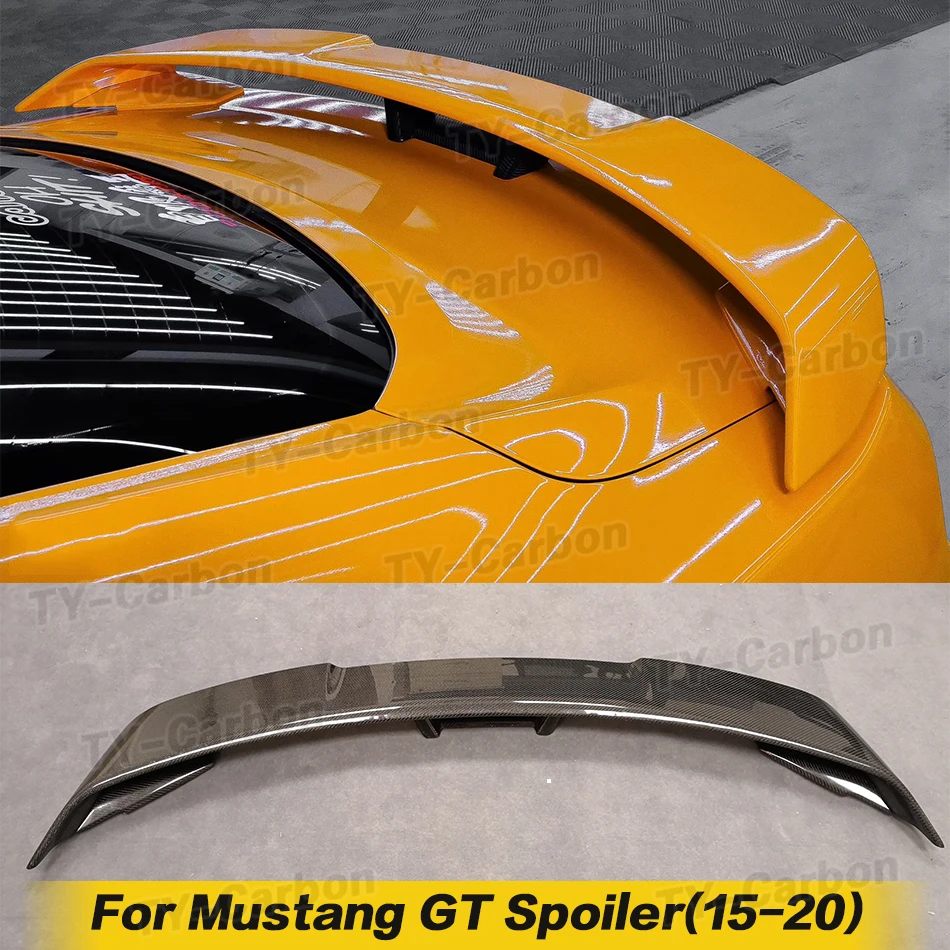 For Ford Mustang spoiler 2015-2020 Carbon Fiber ABS Rear Roof Spoiler Wing Trunk Lip Boot Cover Car Styling GT Style