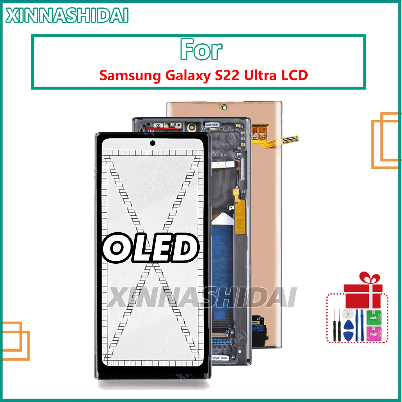 

100% протестированный OLED-экран для Samsung Galaxy S22 Ultra, ЖК-дисплей, сенсорный экран с рамкой 6,8 дюйма, S22 Ultra SM-S908E S908B S908U