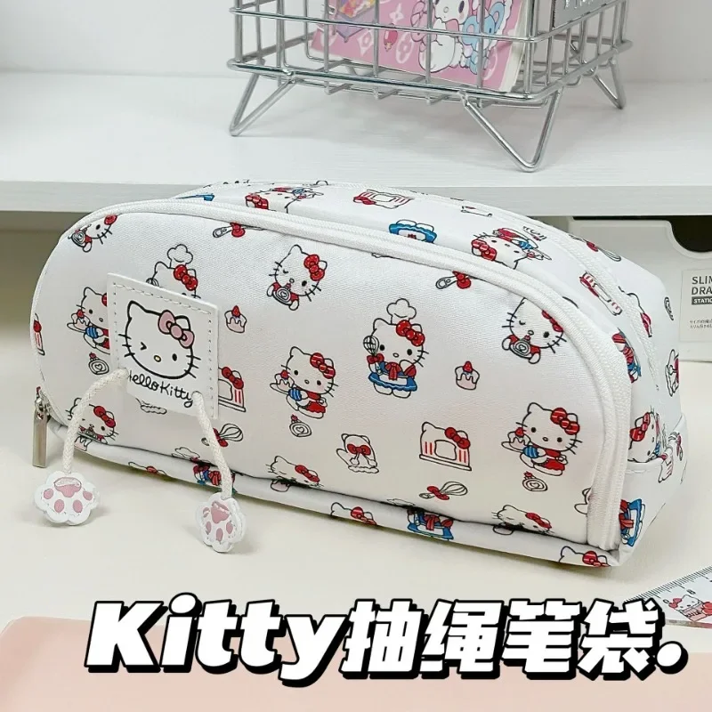 Sanrio Hello Kitty Pencil Case Cartoon Anime Cute KT Cat Students Large Capacity Pen Bag School Supplies Girls Holiday Gifts