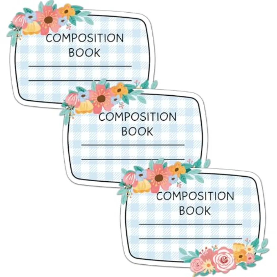 

3 Pcs Composition Book Bulletin Board Decor Large Composition Notebook Title Stickers 21.6 x 16.9 Inches Classroom Bulletin Boa