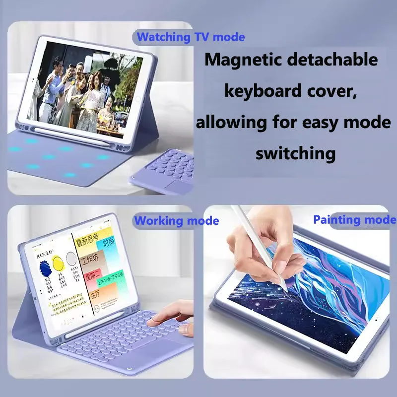 Imagem -03 - Smart Touchpad Keyboard Folio Case com Slot para Lápis Capa Bluetooth Ipad Air 13 Pro 13 7th Gen 12.9 2023 2023