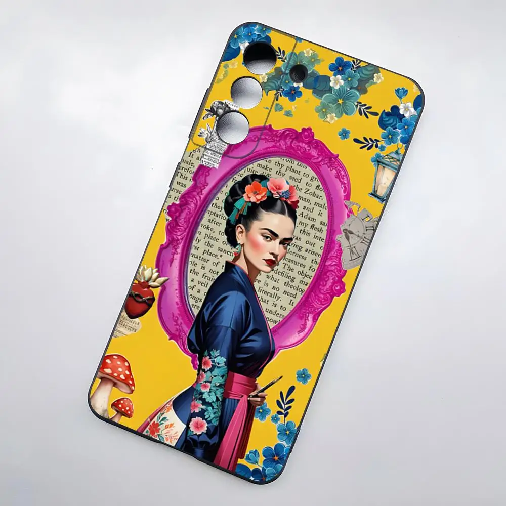 F-frida Kahlo Capa de telefone para Samsung A25 A13 A33 5G A54 A36 A35 A56 A52 A14 Capa macia à prova de choque