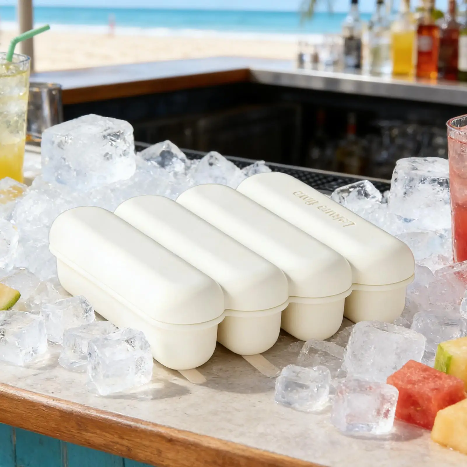 Silicone Rectangle Ice Tray Mold Ice Maker for Whisky Cocktail Juice Water Home Pool Party Family Gathering Kitchen Tool