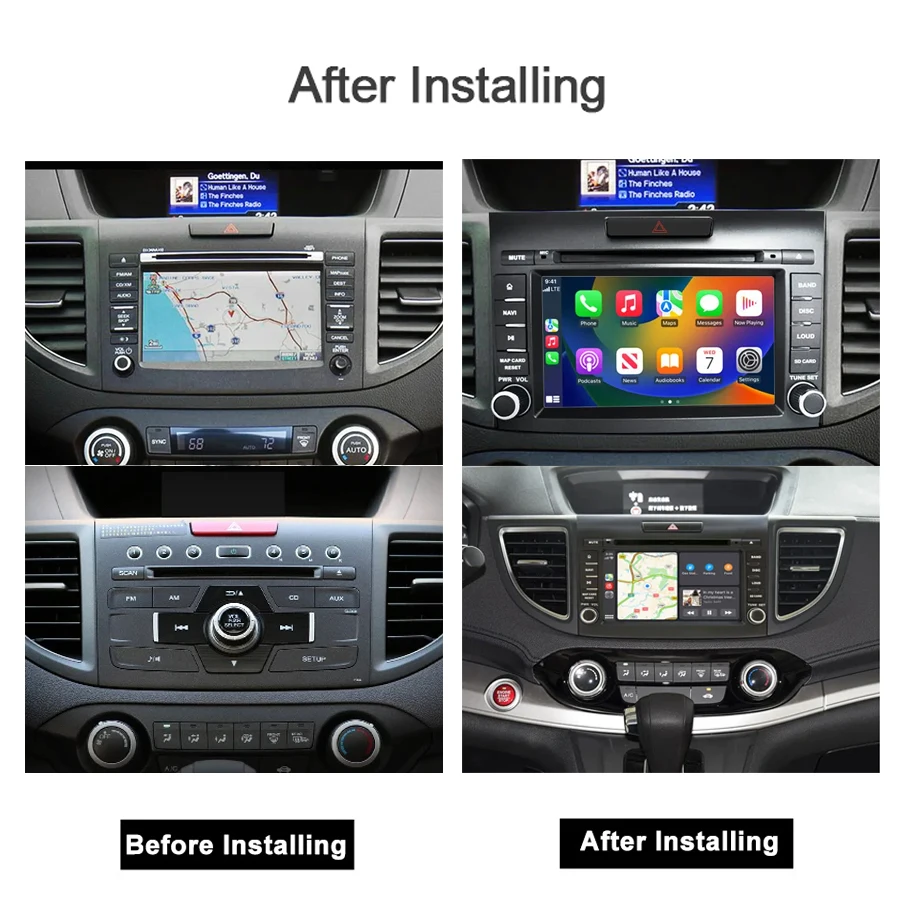 Carplay 8GB Auto Android 12 Car Radio Multimedia Player GPS Wifi Bluetooth Navigation autoradio For Honda CRV CR-V 4 2012-2016