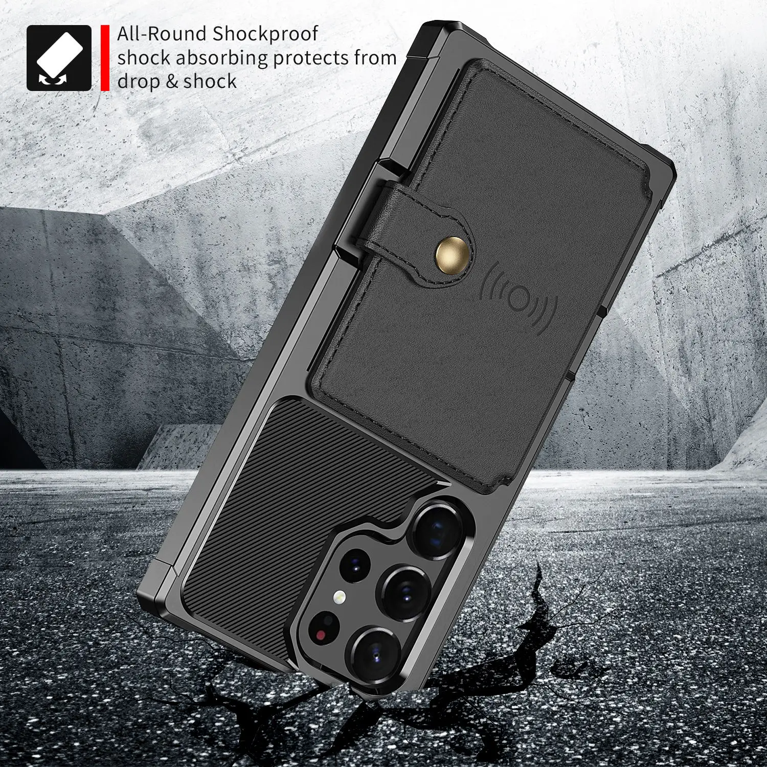 for Samsung Galaxy S20 Ultra Note 20 Ultra Note 10 9 Plus Case with Card Holder, Heavy Duty Rugged Leather Flip Wallet Cover
