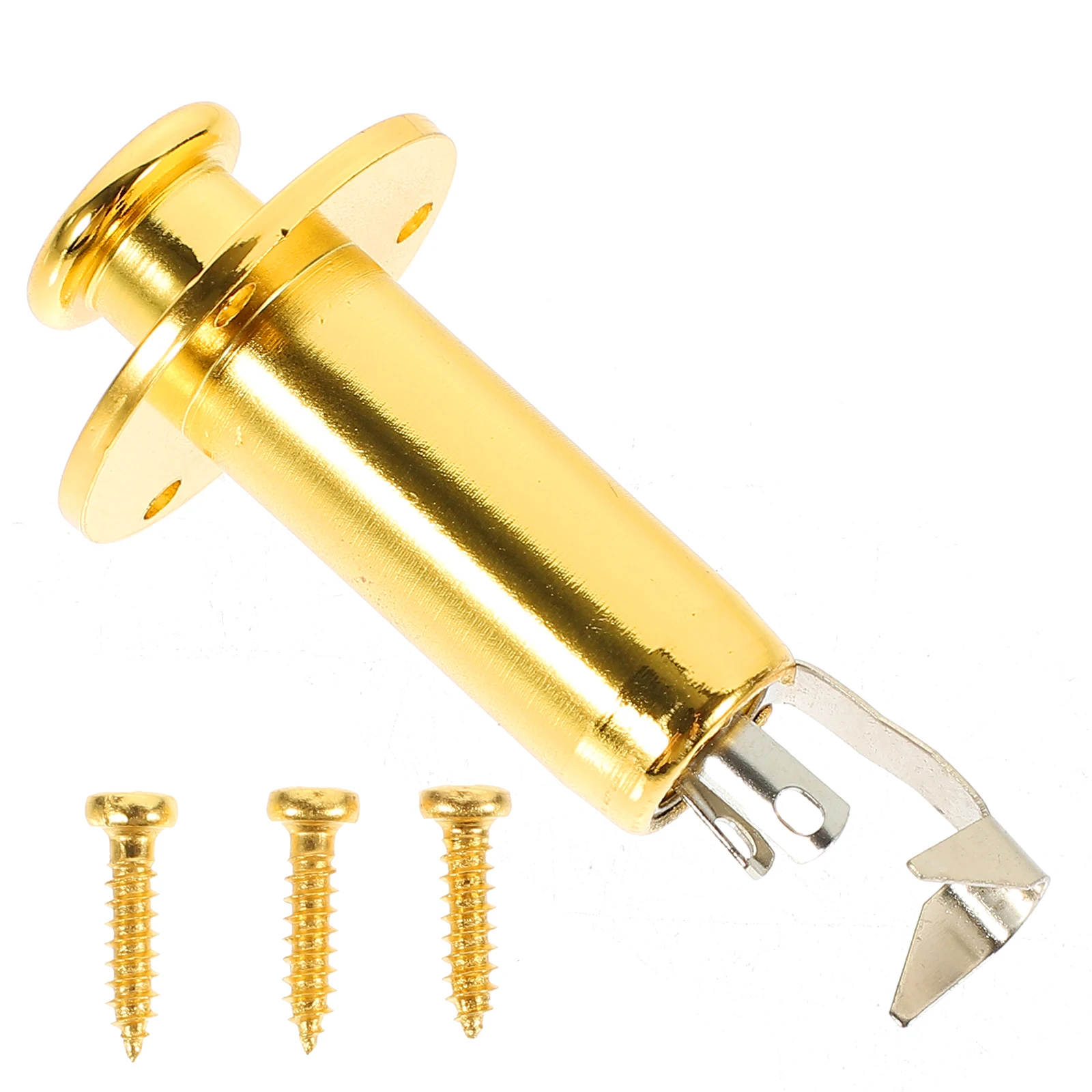 

End Pin Jack 6.35Mm Metal Zinc Alloy Pickup Socket Electric Guitar Output Plug Durable Wear Resistant Compatible With 1/4 Inch
