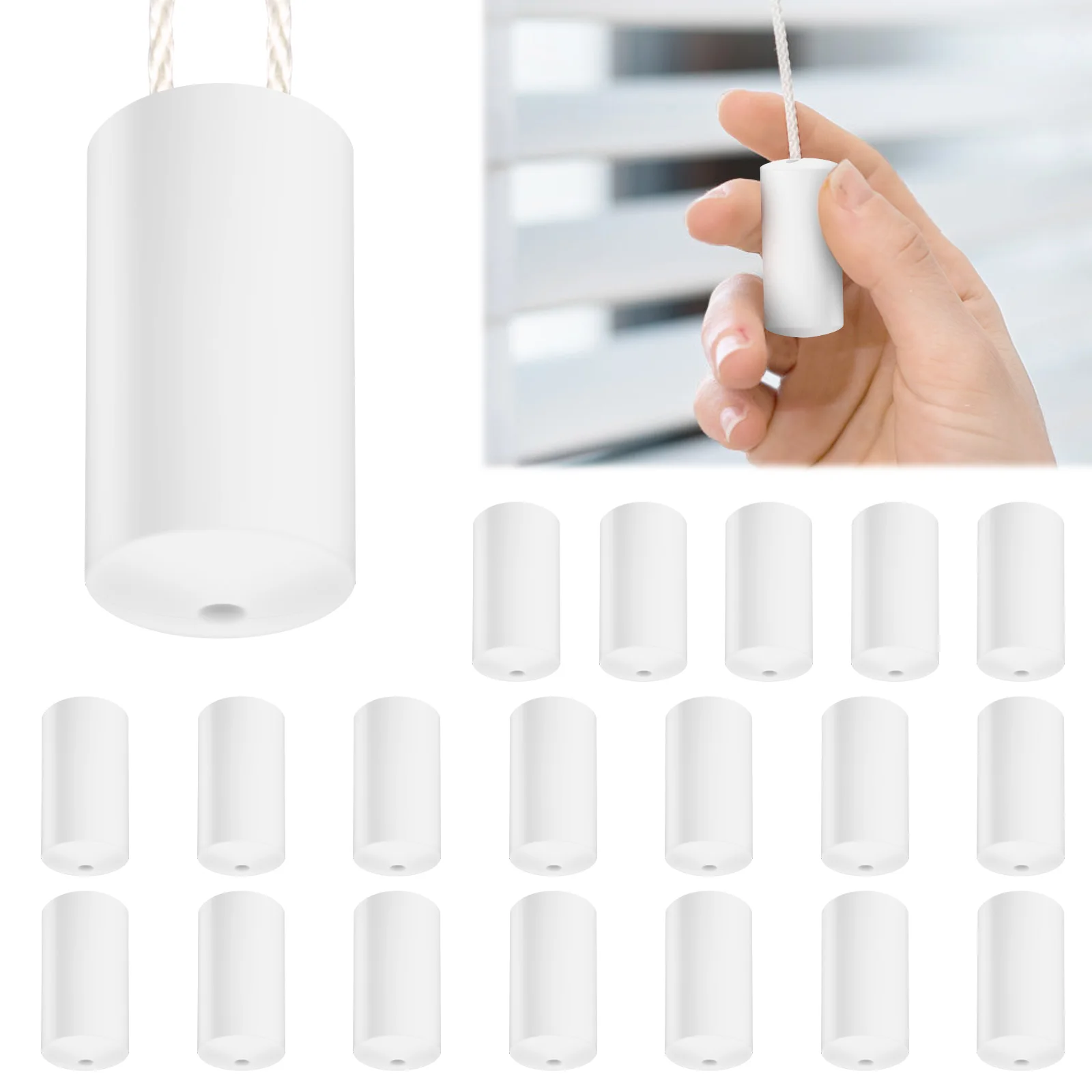 10/20 Pcs Window Blind Cord Pull Plastic Breakaway Cord Condenser Lightweight Window Blind Cords Knob for Window Blind and Home