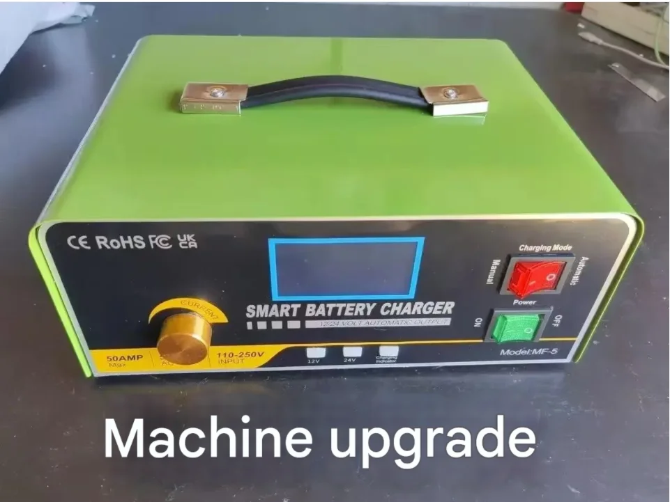 50A Smart Car Battery Charger, 24V and 12V Automotive Charger, 800W Battery Maintainer (Delivered as upgraded version)
