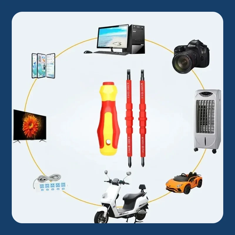 

3 In 1 Insulated Screwdriver Set Ph1/ph2 Multi-purpose Screwdriver Electricians Slotted Cross Screwdriver Bit Tools Kit Set New