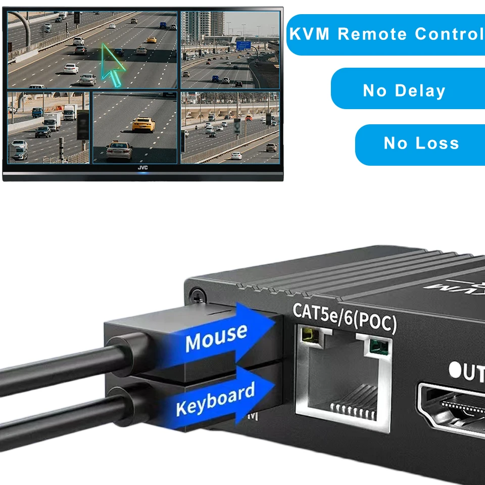 Navceker 4K 60Hz HDMI USB KVM Extender over Ethernet CAT6 RJ45 1080P 60 metrów Extender KVM Splitter HDMI dla klawiatura z myszką PC