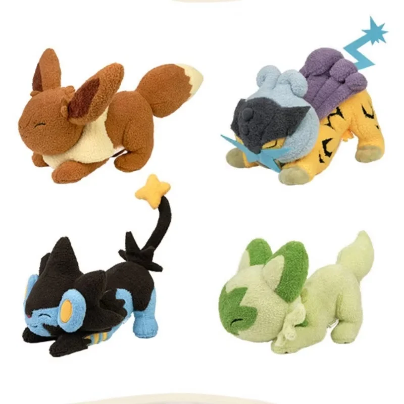 オリジナルポケモンストレッチシリーズかわいいぬいぐるみキーホルダー雷公イーブイスプリガティトコンパニオン人形飾りおもちゃ誕生日ギフト