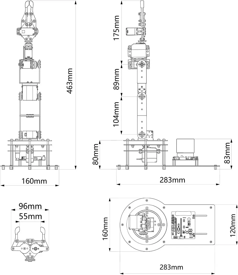 مجموعة أذرع الروبوتية 6DOF ذراع روبوت برمجة مع 5 مؤازرة ومقبض ومخلب ميكانيكي والمزيد، برامج الكمبيوتر · مبيعات المصنع مباشرة #5