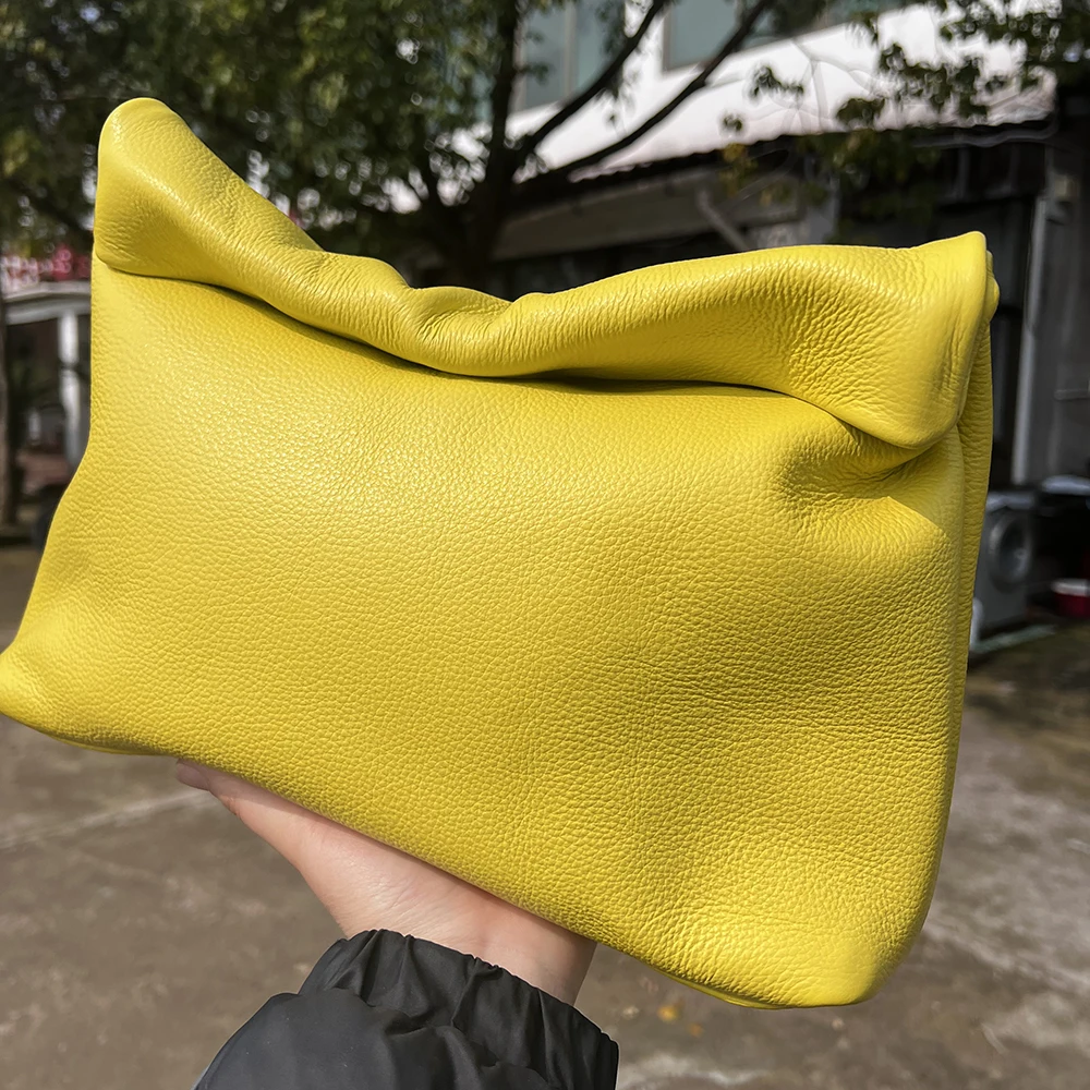 Neue Euro-Mode Gekräuselte Handtaschen Trendige Büro-Handtaschen mit Handyfächern Hochwertige Tragbare Echtleder-Handtaschen für Damen – Detail 13