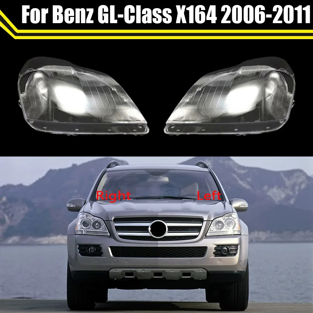 

Car Headlamp Transparent Lampshade Lamp Shell Headlight Lens Glass Cover For Mercedes-Benz GL-Class X164 GL350 GL450 2006~2011