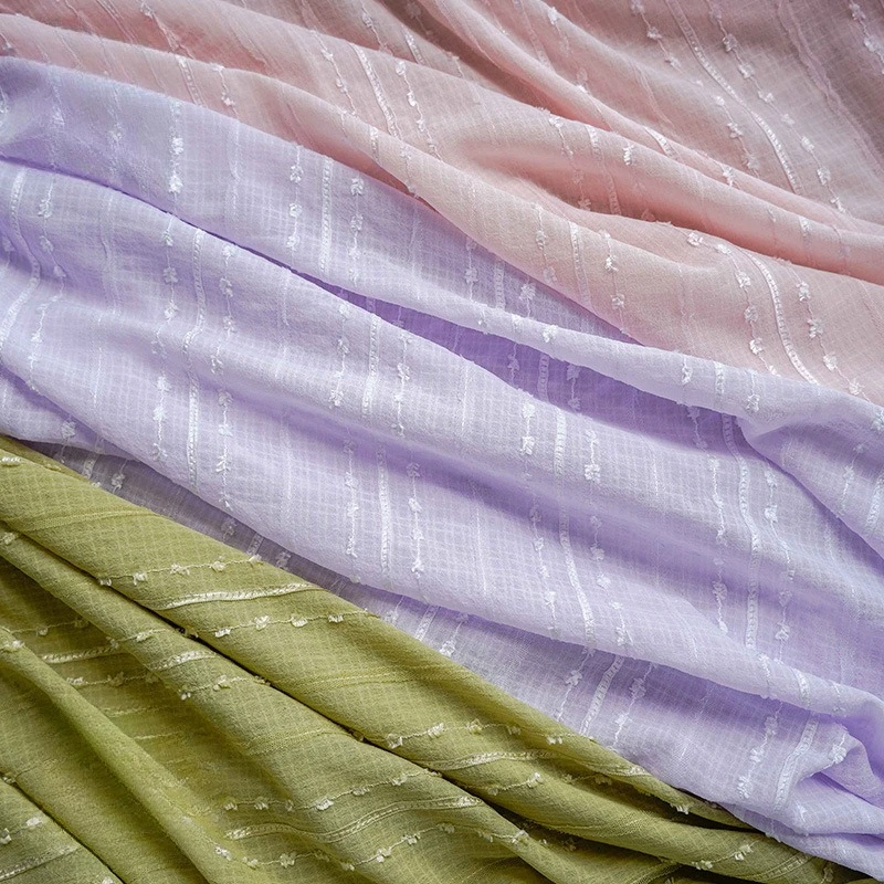 

Candy Color Simple Yarn Dyed Soft Fabric Fresh Light Youthful Style Spring Summer Dress Flower Bouquet Decorated Designer