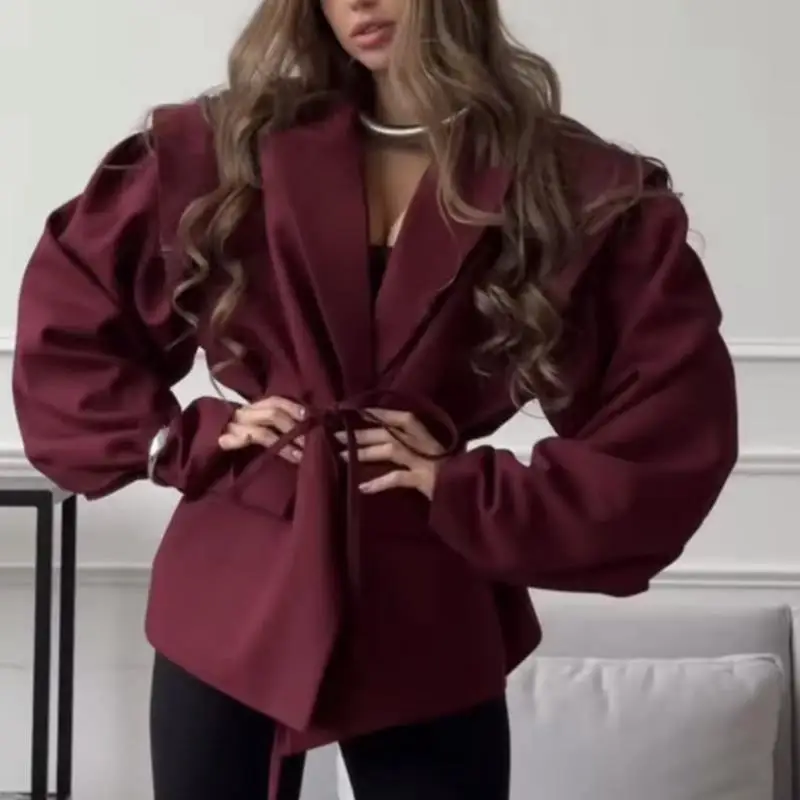 

Ele Waisand Commute Ladies New Sle Tie down Pad Tightening Casual Sportswear Set Autumn Seven Sve Top orts